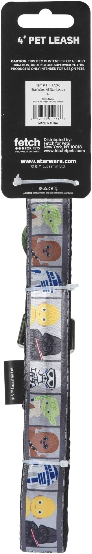 Star Wars for Pets All Star Characters Dog Leash - Cute Dog Lead Easily Attaches to Any Collar or Harness - Officially Licensed Pet Walking Leash, 4 Foot (48 Inch)