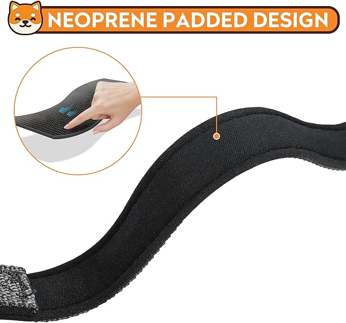 Reflective Dog Collar, Adjustable Soft Neoprene Padded Nylon Pet Collars with Buckle for Small Dogs, Black,S