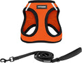 Voyager Step-in Air All Weather Mesh Harness and Reflective Dog 5 ft Leash Combo with Neoprene Handle, for Small, Medium and Large Breed Puppies by Best Pet Supplies - Orange, Small