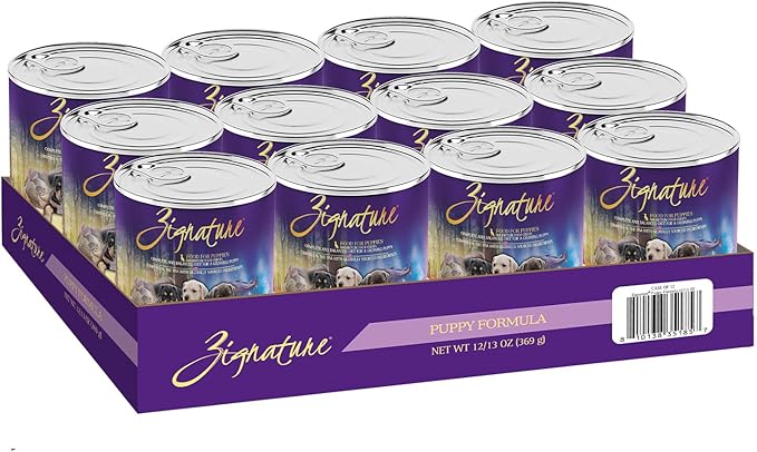 Zignature Puppy Formula Wet Dog Food 13oz can, Case of 12