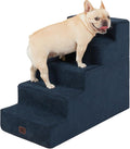 EHEYCIGA Dog Stairs for Bed 25" H, 5-Step Extra Wide Dog Steps for High Bed, Pet Steps for Small Dogs and Cats, Non-Slip Balanced Pet Ramp Indoor, Navy Blue