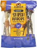Hubert Pet Gourmet 5-in-1 Large Rawhide Kabobs, Quad Flavor Dog Chews, 10 Inch Treats for All Dog Sizes, 10 Count Bag, 1.8 Pound Resealable Bag
