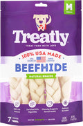 USA Beefhide Braids 7-8" Dog Chew Treats - Natural Flavor, 7 Count/1 Pack