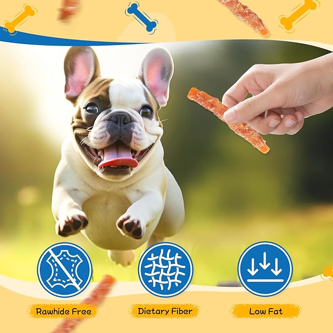 Gazeupon Dog Treats, Chicken Wrapped Sweet Potato, Healthy Training Snacks for Dogs w/Glucosamine Chondroitin, Rawhide Free