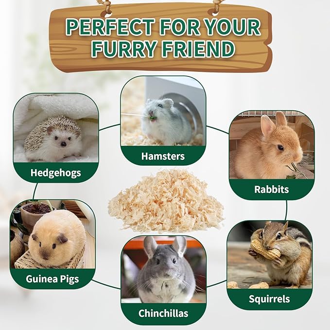 88oz Natural Aspen Wood Pet Bedding – Low Dust, Odor Control & Ultra Absorbent Shavings for Hamsters, Parrots, Guinea Pigs & Small Animals