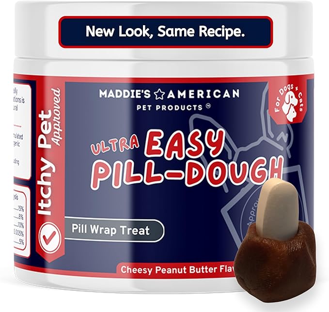 Easy Pill Ultra Pet Treat Wrap - Hypoallergenic Pill Concealing Pocket, Pouch or Wrap - for Dogs and Cats - Chicken Free Allergy Friendly Formula - Peanut Butter and Cheese Flavor, 1 Pack