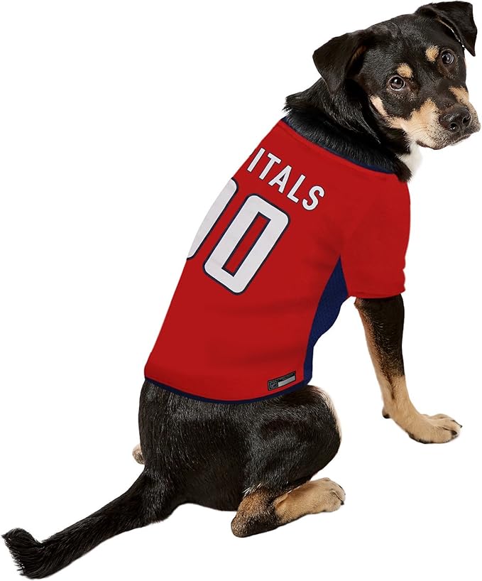 Pets First NHL Washington Capitals Jersey for Dogs & Cats, Large. - Let Your Pet Be A Real NHL Fan!