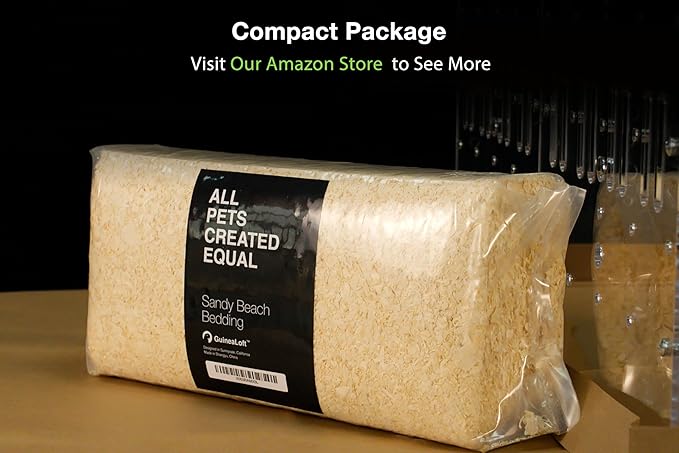 GuineaLoft™ Sandy Beach Bedding (1-Month Supply) - Highly Compressed, Extremely Absorbent, Highly Deodorizing, Small Pack, Zero Clutter, Innovatively Manufactured
