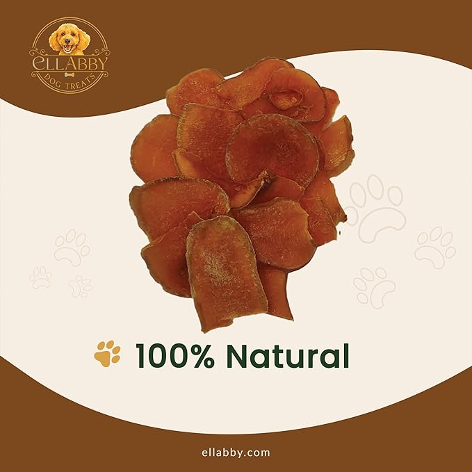 Ellabby Pumpkin Dog Treats – 100% Natural Dehydrated Pumpkin Chews for Dogs, Grain-Free, Low Calorie, High Fiber, Digestive Support, Crunching Slices (12 oz)