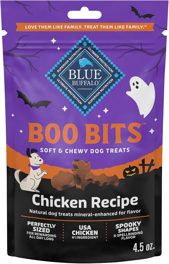 Blue Buffalo Boo Bits Soft & Chewy Halloween Dog Treats, Tasty Chicken Recipe, 4.5-oz. Bag