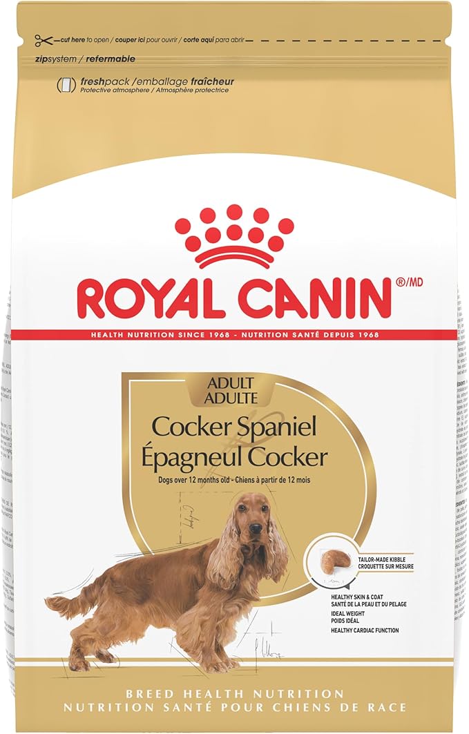 Royal Canin Breed Health Nutrition Cocker Spaniel Adult Dry Dog Food, 25 lb Bag