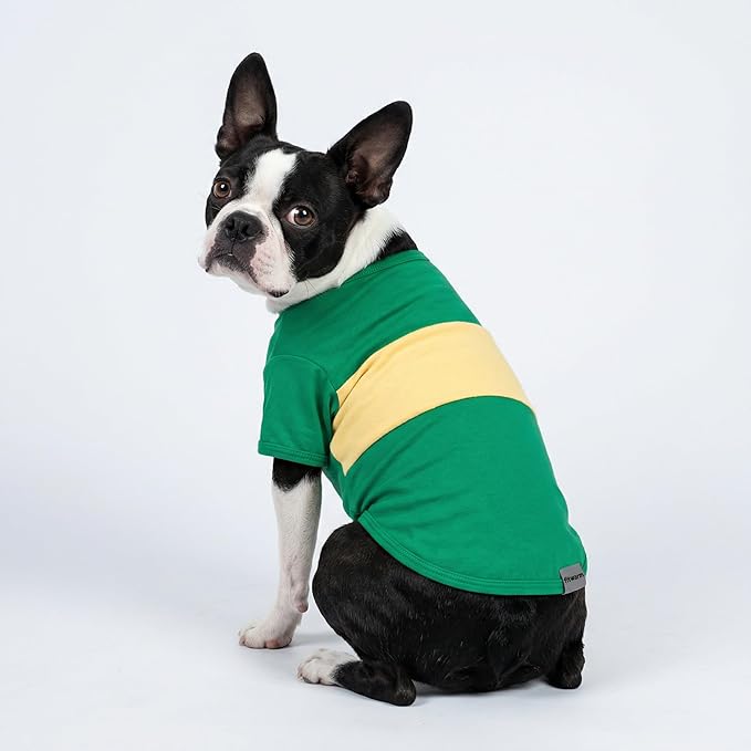 Fitwarm 3 Pack Color Block Striped Dog Shirt, Summer Dog Clothes for Small Dogs, Breathable Lightweight Dog Tshirt, Pet Outfit, Navy Blue, Sea Green, Brown, Large