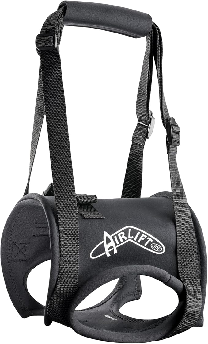 Airlift One Back end Support Lift Harness, Soft Padded Legs with Adjustable Handles to Lift into The car, up Stairs, Out to Bathroom by Walkabout Harnesses (XLarge 31"-35", Black)