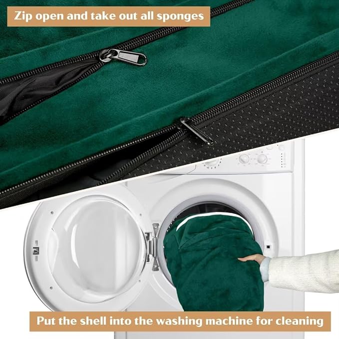 Comfort Expression Orthopedic Dog Bed for Large Dogs 36x27 Inch, Waterproof Supportive Egg Crate Foam Large Pet Bed with Removable Bolsters, Dog Couch with Washable Cover & Non-Slip Bottom, Emerald