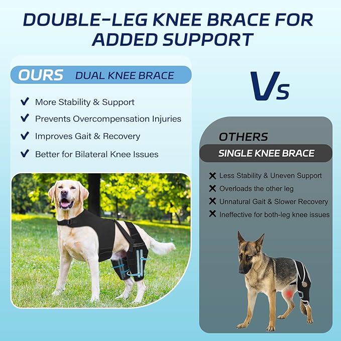 Dog Knee Brace for Torn ACL Hind Leg, Dog Leg Braces Helps with Torn CCL, Luxating Patella, Ligament Injuries, Hip Dysplasia, S