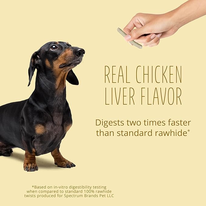 Better Belly Chicken Liver Small Rawhide Rolls, 320-Count (1 CASE OF 16 PACKS OF 20 INDIVIDUAL ROLLS)
