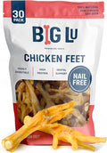 Big Lu – Nail-Free Chicken Feet Dog Chews, (30-Pack) | 100% Natural Single-Ingredient Treats, Rawhide-Free, Long-Lasting, Rich in Glucosamine and Chondroitin for Joint Health