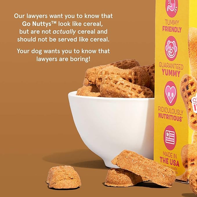 Barkbox Go Nutty - Soft-Baked Honey Peanut Treats with Natural Nutty Goodness, Nutritious Grains, No Corn, or Soy - 24oz Box