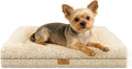 Orthopedic Dog Bed for Medium Dog Cat Noodle Cover Egg-Foam Dog Cat Bed Medium Pet Sofa with Removable Cover Washable Waterproof Pet Couch Beds (White, 30.0" L x 20.0" W x 6.3" Th)
