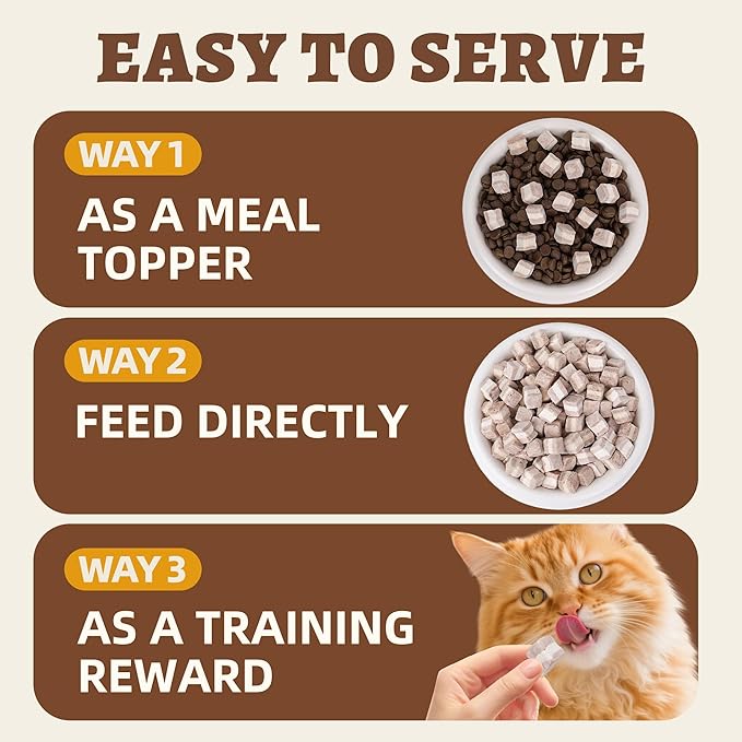 Wellix Freeze-Dried Treats for Dogs and Cats - Duck&Pear Natural Freeze Dried Cat Treats for Gut,Digestion Healthy - High-Protein Food Topper for Kittens Training Snacks 4.93oz