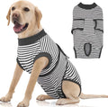 FUAMEY Dog Recovery Suit Male,Dogs Surgery Neuter Suits Puppy Spay Shirts for Female Protect Dog's Skin Anti Licking Abdominal Wounds Doggie Onesie Pet Bodysuit Alternative to Cone Gray Stripes XXL
