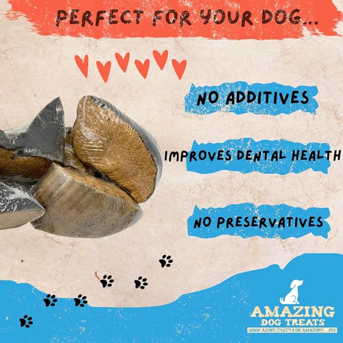 Amazing Dog Treats Peanut Butter Stuffed Cow Hooves (5 Count) - Filled Hooves - Peanut Butter Filled Bones for Dogs - Cow Hooves for Dogs