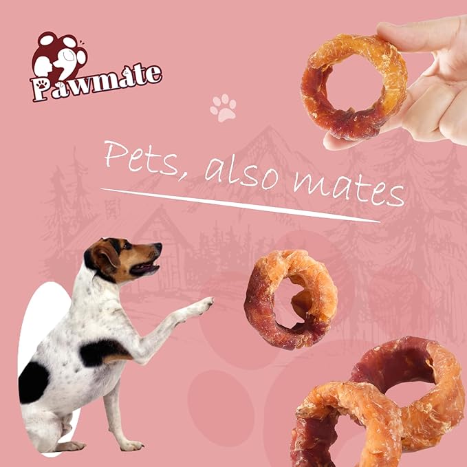 Sweet Potato Donuts Dog Treats Chicken & Duck Wrapped, Healthy Low Fat Dog Jerky Chews, High Protein Training Treats Snacks for Small Medium Large Breed, 10.6 oz