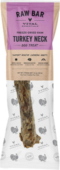Vital Essentials Freeze-Dried Raw Turkey Neck Dog Treat & Natural Chew, 1-Pack | Single Ingredient Dog Treat for Medium Chewers | Made in USA