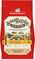 Stella & Chewy's SuperBlends Raw Blend Wholesome Grains Cage-Free Chicken & Duck Recipe with Superfoods, 3.25 lb. Bag