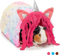 Guinea Pig Hideout - Fleece Tunnel House Cage Accessories for Rat Hamster Hedgehog Chinchilla Small Animal - Playing Sleeping Hunting Resting Washable Tube Bedding Habitats