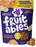 Fruitables Baked Dog Treats, Healthy Pumpkin Treat for Dogs, Low Calorie & Delicious, No Wheat, Corn or Soy, Made in the USA, Pumpkin and Banana Flavor, 12oz