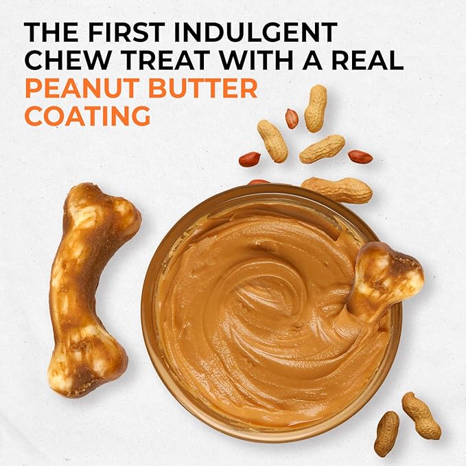 Canine Naturals IrresistiBONES Long Lasting Peanut Butter Chew - Made with Real Peanut Butter - All Natural and Easily Digestible - 3 Pack