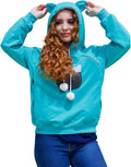 ALYC Unisex Hoodies Pet Holder Cat Dog Large Pouch Carriers Pullover with Cat Printing Sweatshirt (Green-S)