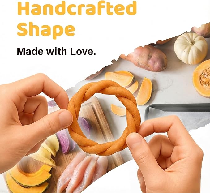 iPaw Turkey Dog Treats, All Natural Human Grade Dog Treat, Suitable for Training chew, Hypoallergenic, Rawhide Alternative, Ring (Sweet Potato)