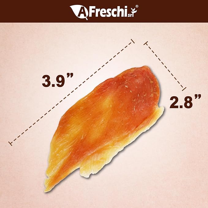 A Freschi srl Natural Turkey Dog Treats, USA-Sourced Trukey, All-Natural, Hypoallergenic, High-Protein, Low-Fat, Healthy & Easily Digestible, Puppy & Training Snack, Jerky 4 oz