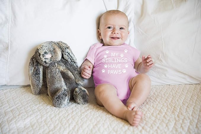 My Sibling have Paws - Funny Baby Essentials Bodysuit - Cute Newborn Outfit Boy Girls Clothes