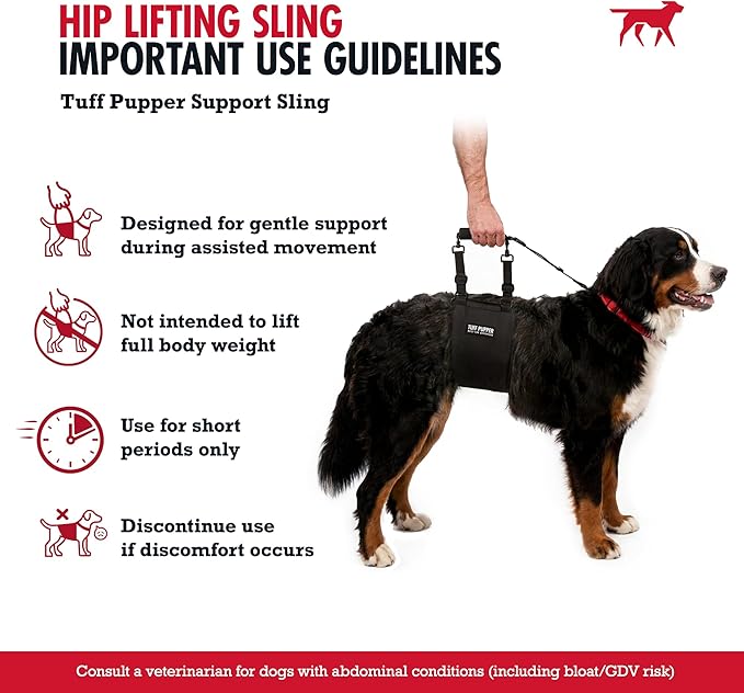 Tuff Pupper Dog Sling Hip Harness | Rear Lift Support for Senior & Injured Dogs | Adjustable Mobility Aid | Strong Padded Handle | Comfortable Design | Hip & Hind Leg Assistance (Tall, Female)