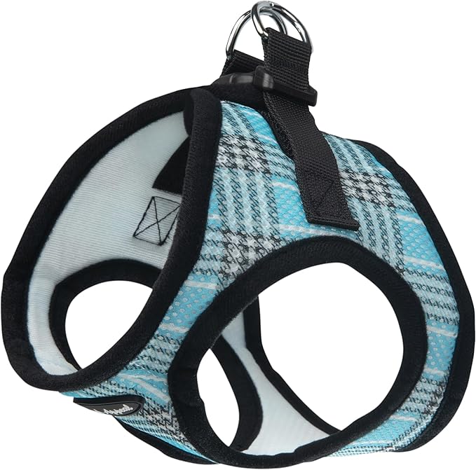 Bark Appeal Blue Plaid Step-in Dog Harness for 2XL to 3XL Sized Pets – Updated Sizing, Re-Measuring is Essential – Soft Vest Harness – Anti-Choke with Adjustable Strap & Heavy Duty Clip – XXXL