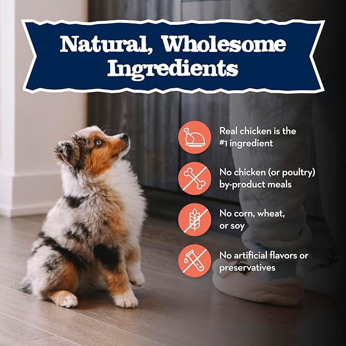 Blue Buffalo Baby Blue Natural Large Breed Puppy Dry Dog Food, Healthy Growth Formula with DHA, Chicken and Brown Rice Recipe, 24-lb Bag