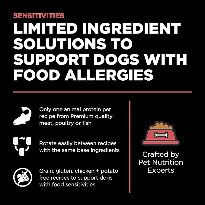 Go! Solutions Sensitivities Limited Ingredient Salmon Grain-Free Dry Dog Food, Chicken-Free Kibble Made by Experts for Sensitive Stomachs & Food Allergies, for Puppies, Adults, & Seniors, 22 lb Bag
