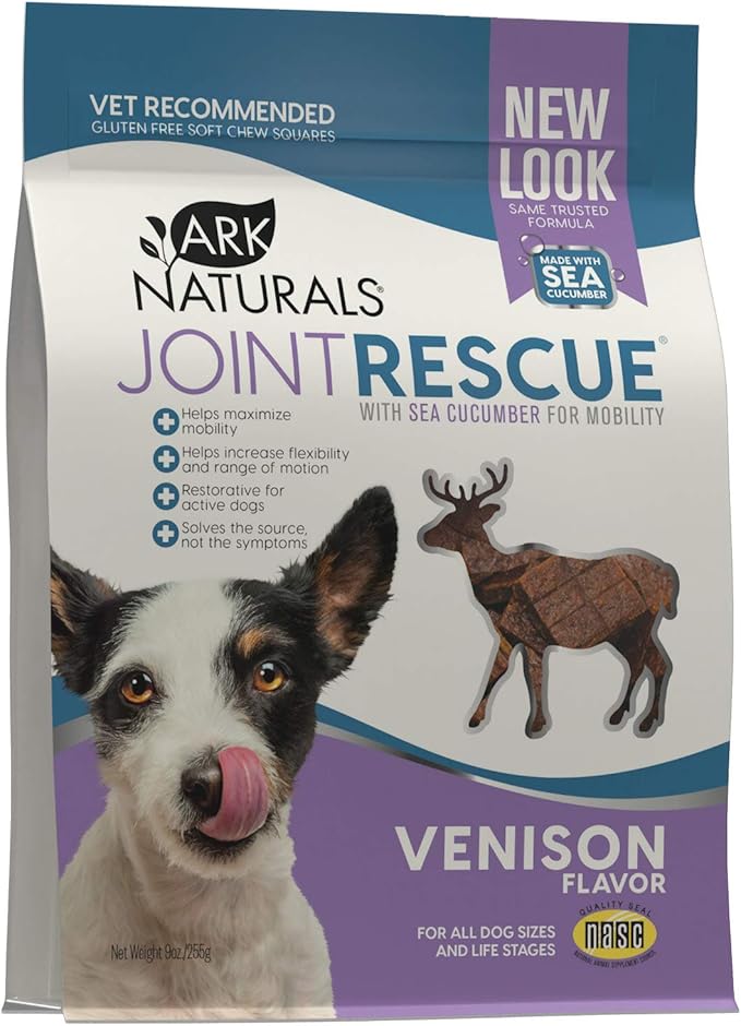 Ark Naturals Joint Rescue Dog Chews, Venison Flavor, Joint Supplement with Glucosamine & Chondroitin, 1 Pack
