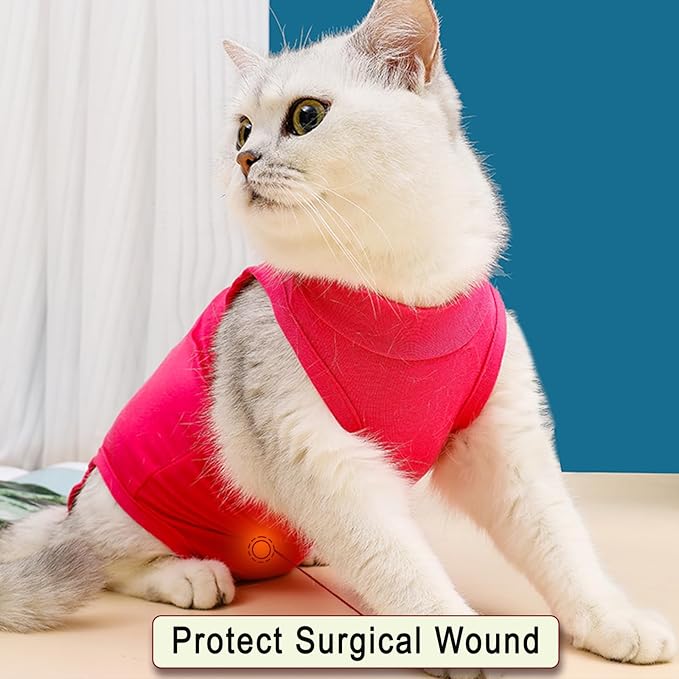 cat Recovery Suit Soft Cat Surgery Recovery Suit Female Cat Onesie for Cats After Surgery,Cone E-Collar Alternative Anti-Licking Protective Outfit Pet Surgical Recovery Pajama Suit