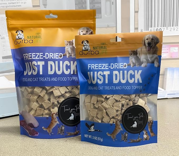 Freeze Dried Super Booster Duck Bites for Dogs & Cats - Grain-Free, Protein-Packed Training Treats, Great Food Topper for Picky Eaters & Pets with Allergies (5.1 oz (~145g), JUST DUCK (Large Pack))
