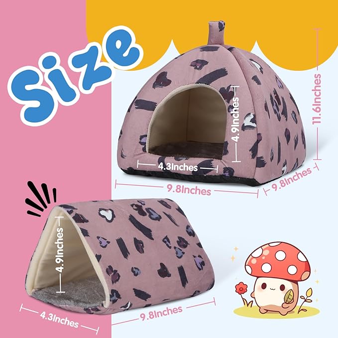 2-Pack Guinea Pig Hideout with Tunnel, Warm Lightweight Small Animal Bed, Easy to Clean Guinea Pig Bed for Rabbits Hamsters Chinchillas
