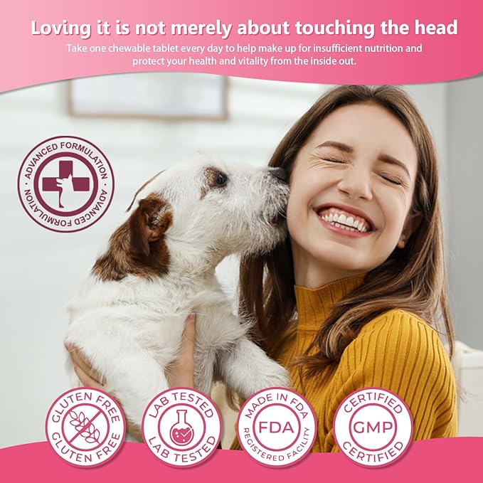 Multivitamin Chews for Dogs - Dog Vitamins with Probiotics, Glucosamine & Digestive Enzymes, Supports Joint Health, Immune System & Gut for Senior & Puppy,Chicken Flavor, 30Ct (ND-015)
