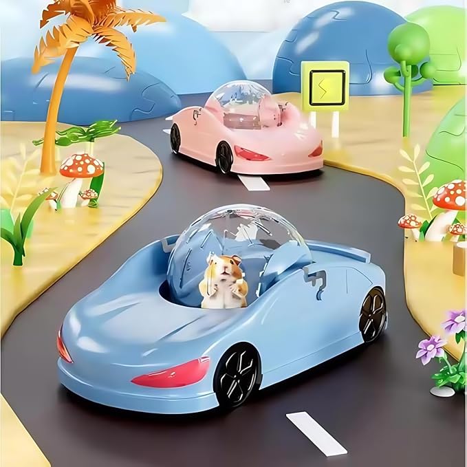Hamster Car,Hamster Wheel, Running Ball 2025 New,Exercise Bikes for Ferrets and Animals (Blue)