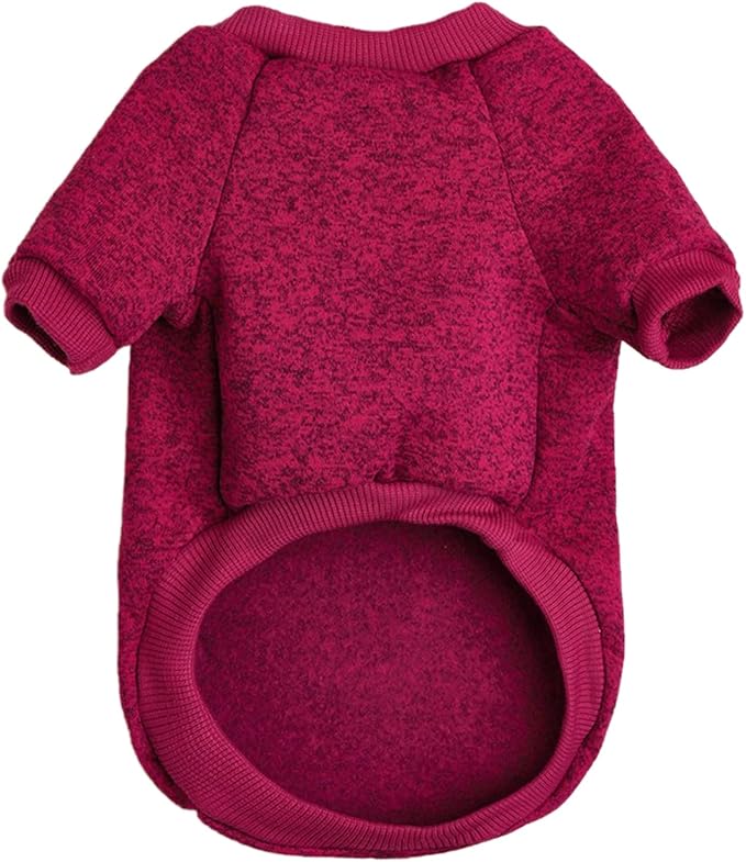 Jecikelon Dog Clothes Dogs Sweater Soft Puppies Clothing Winter Puppy Sweaters Warm Outfit for Dogs Small XXS XS Cat Apparel (Wine red, L)