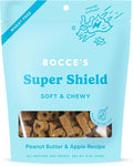 Bocce's Bakery Dailies Super Shield Dog Treats for Immune Support, Wheat-Free Dog Treats, Made with Real Ingredients, Baked in The USA, Natural Soft & Chewy, Peanut Butter & Apple, 6 oz