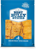 Best Bully Sticks Peanut Butter Beef Cheek Treats - Medium 4 Count (Pack of 1) - All-Natural, Collagen-Rich, Healthy Dog Treats