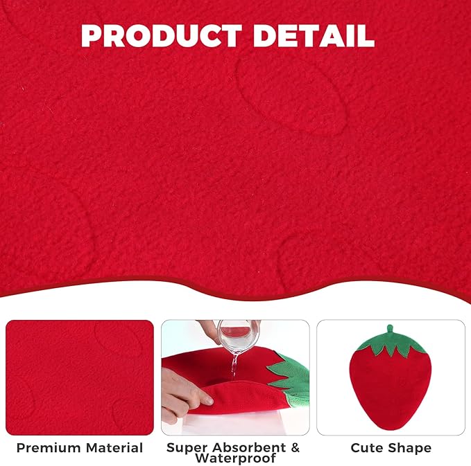 Guinea Pig Bedding Mat Washable,Ultra Soft Fleece Warm Small Animal Beds,Absorbent&Waterproof Rabbit Winter Sleeping Pad for Rabbit Hamster Squirrel Hedgehog Chinchilla Ferret,Strawberry 12"x14"